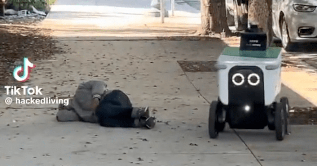 Meditations On A Delivery Robot Steering To Avoid A Homeless Man On The&nbsp;Sidewalk