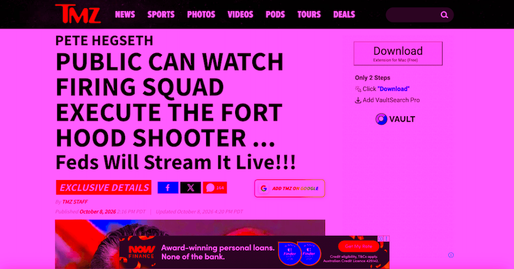 Pentagon To Live Stream Firing Squad Execution — A&nbsp;Poem